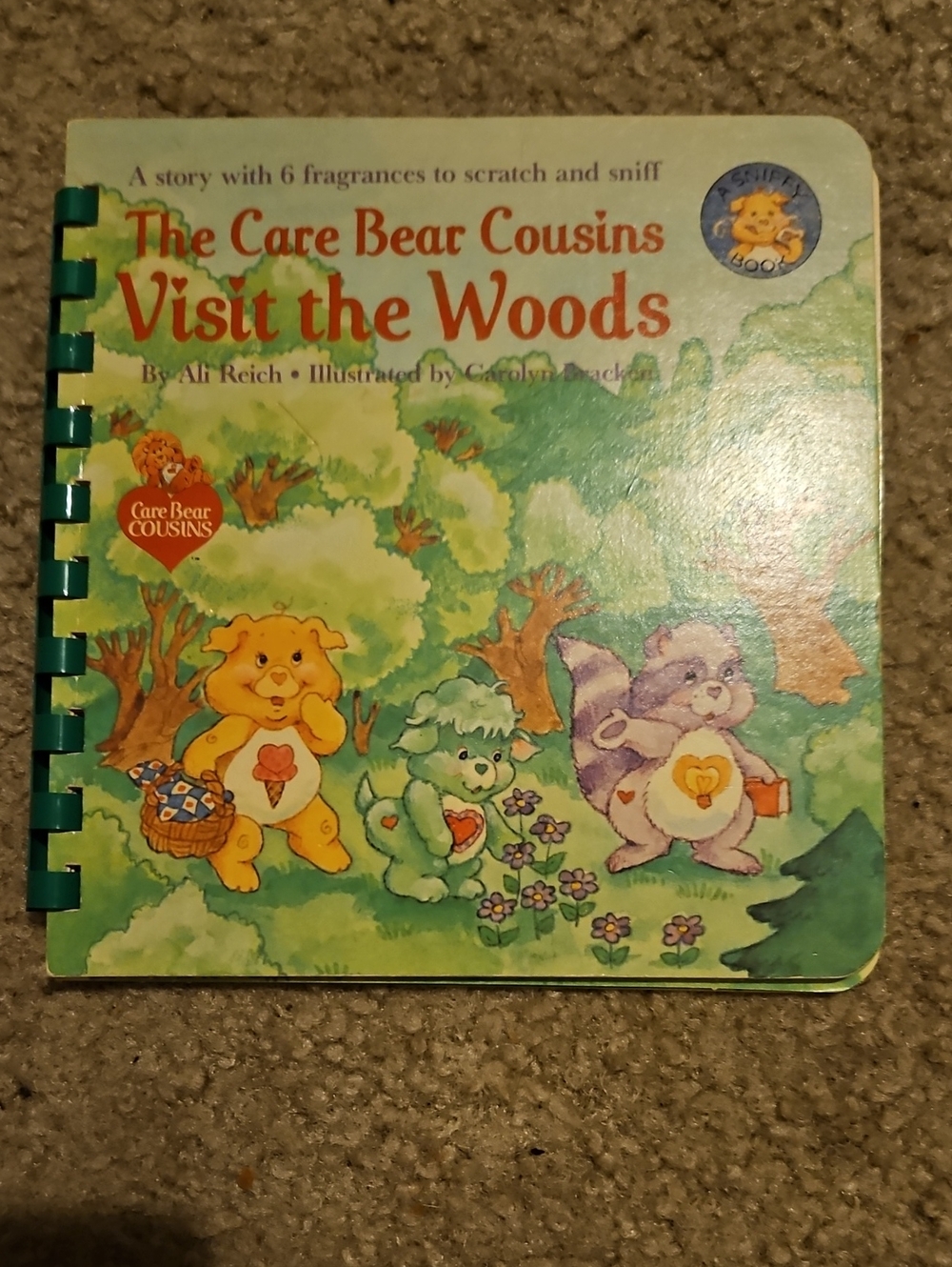 The Care Bear Cousins Visit The Woods Cardboard Childrens Book Vintage 1985